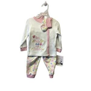 Duck Duck Goose Baby Girls' Bow Velour Footed Pant Set Size 6-9 Months